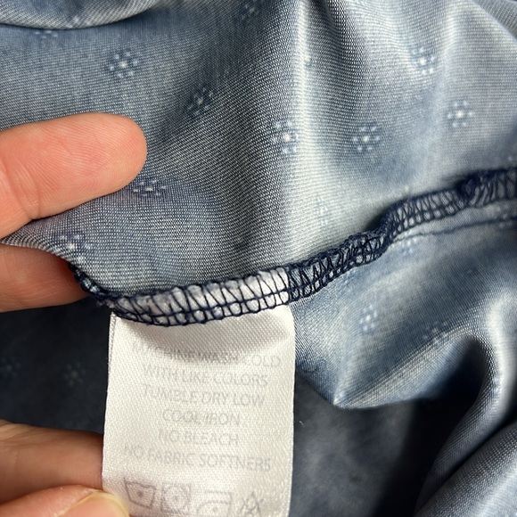 Crown & Eagle Mens Performance Golf Polo Shirt Blue Print Size XL Preppy - Picture 9 of 11